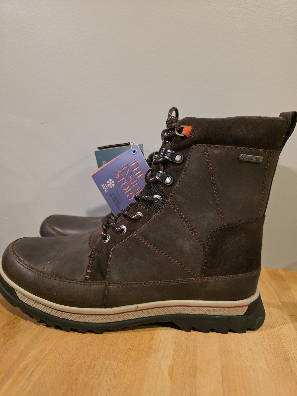 Clarks Men's Brown -20° C Winter Waterproof Lace-Up Leather Boots